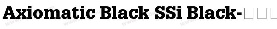 Axiomatic Black SSi Black字体转换